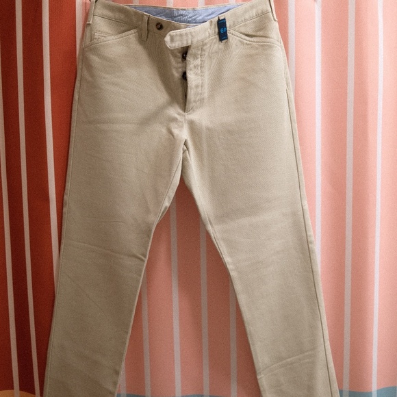NWT Rota Pants Mens 34x31 Ivory Trousers Corduroy Casual Pantaloni Sartoria - Picture 1 of 4